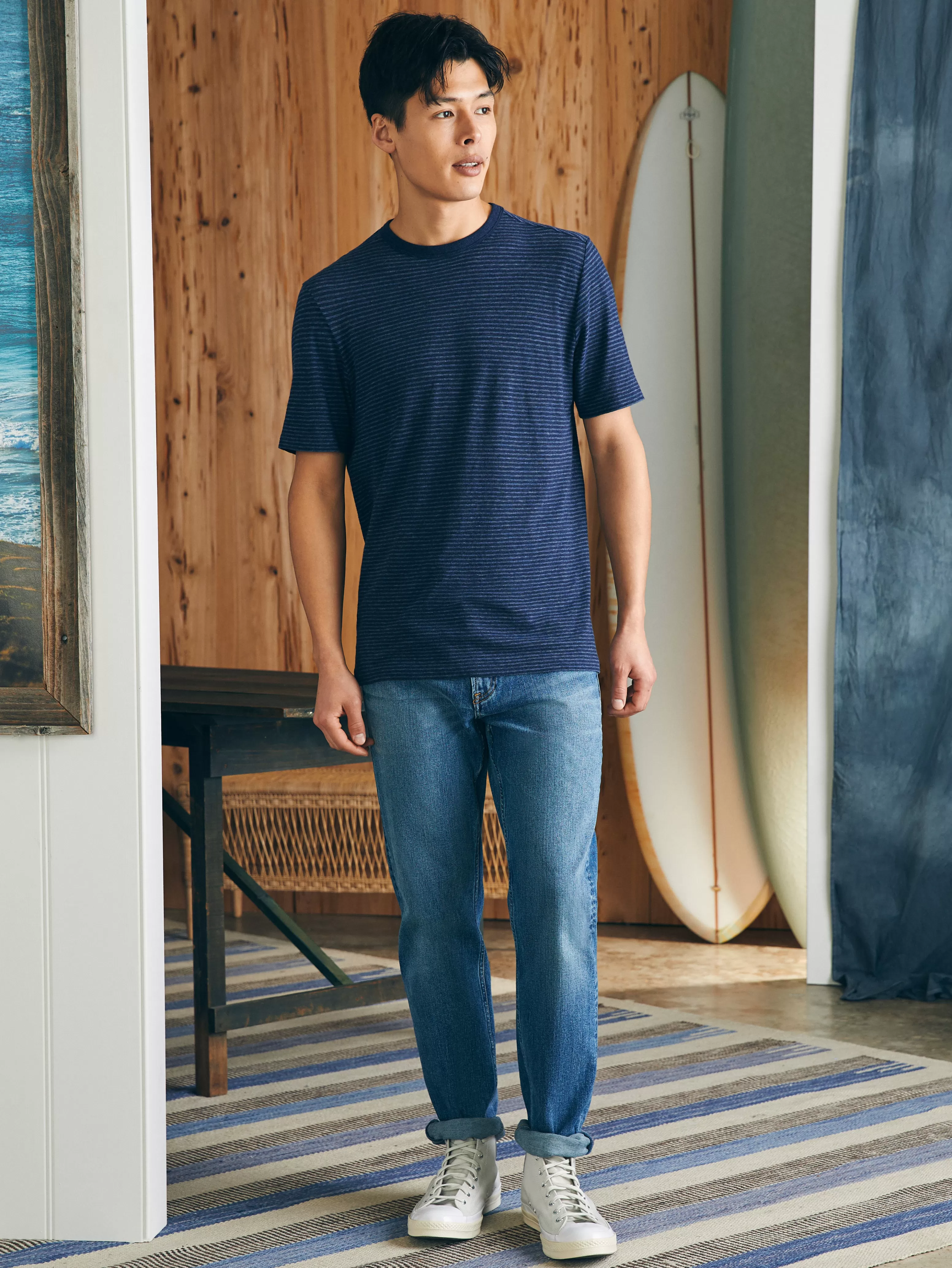 Short-Sleeve Vintage Chambray Tee - | Faherty Brand Cheap
