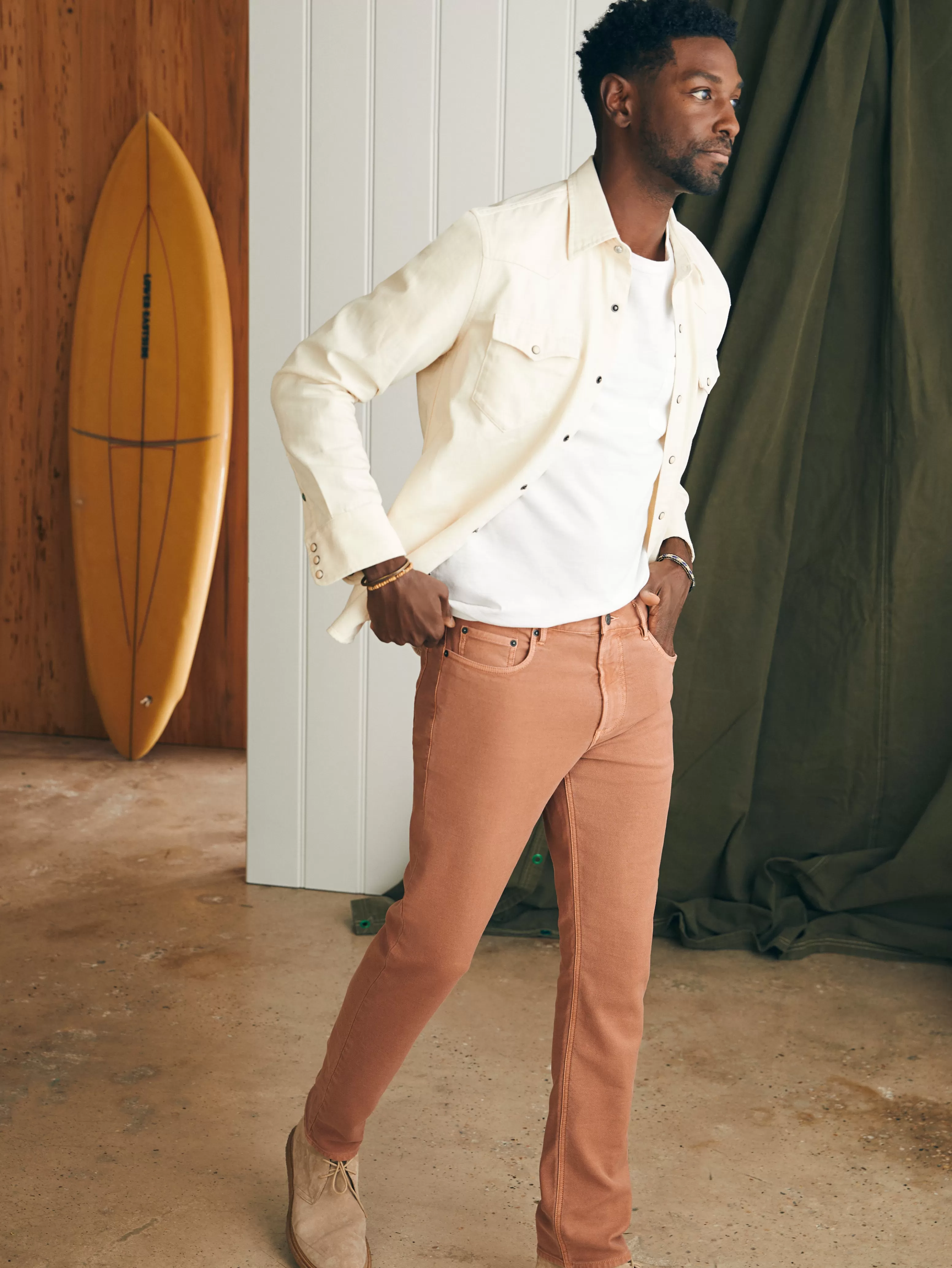 Stretch Terry 5-Pocket Athletic Fit Pant (32" Inseam) - | Faherty Brand Sale
