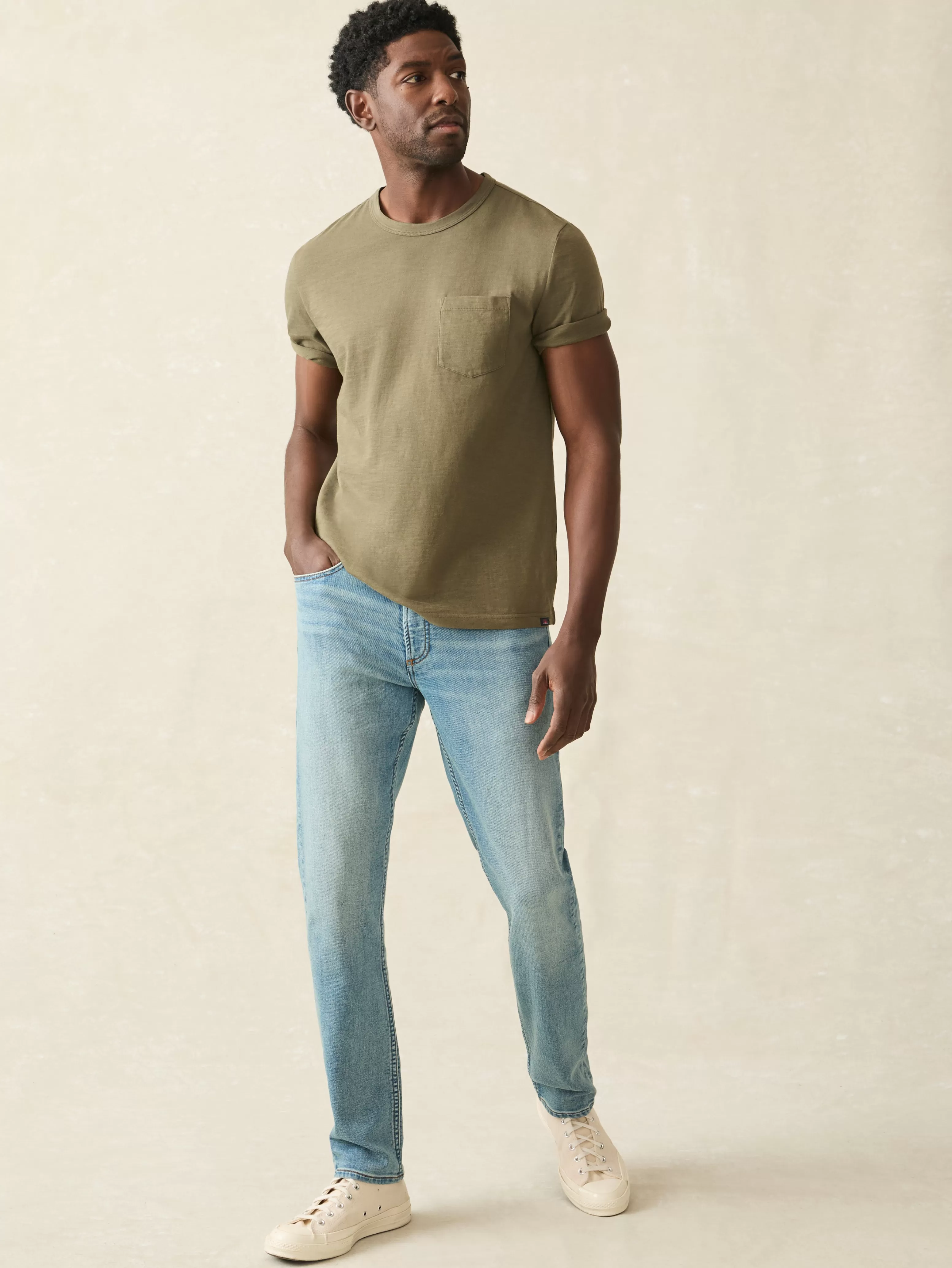 Stretch Terry 5-Pocket Athletic Fit Pant - | Faherty Brand Discount