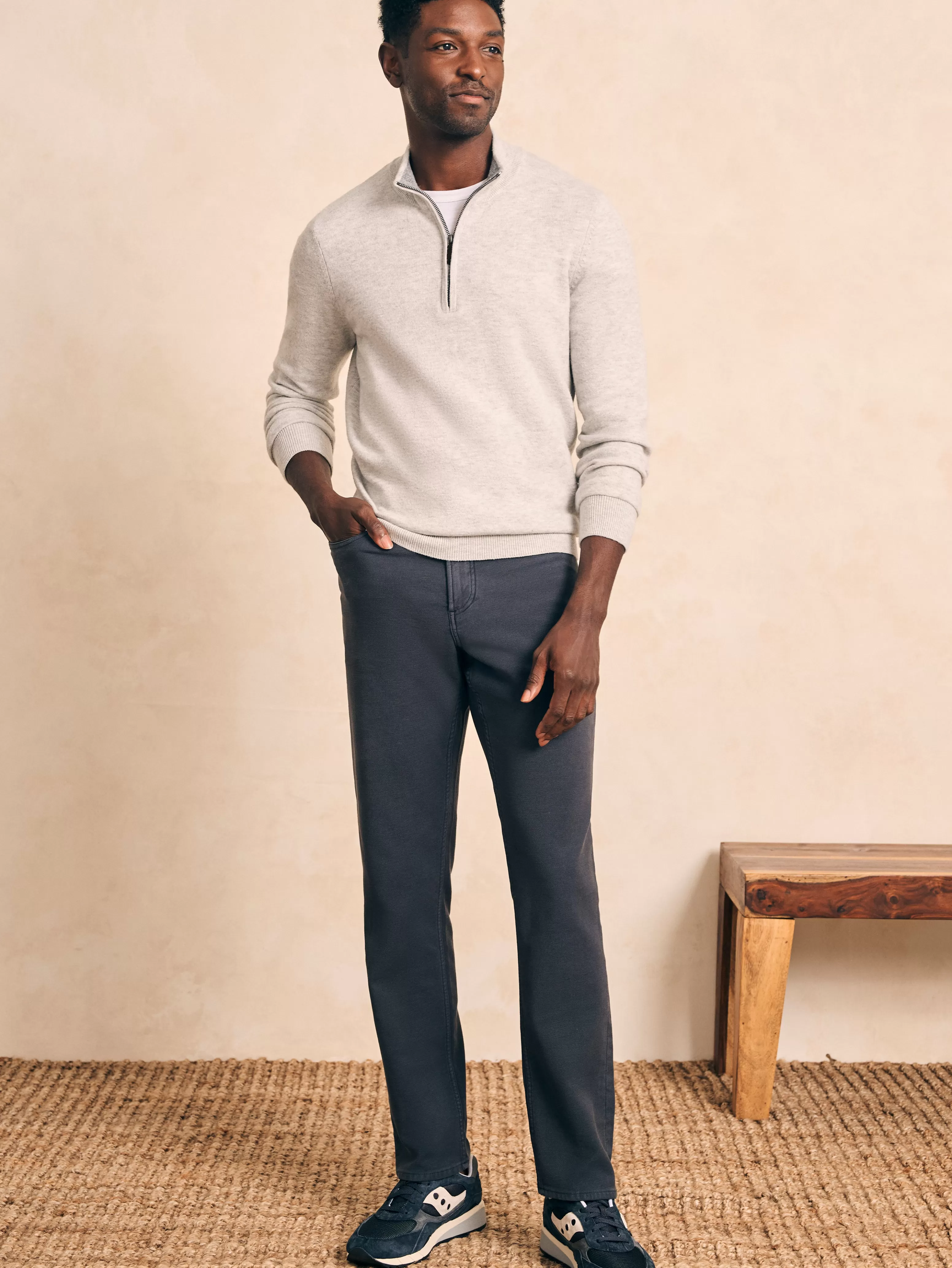 Stretch Terry 5-Pocket Athletic Fit Pant - | Faherty Brand Sale