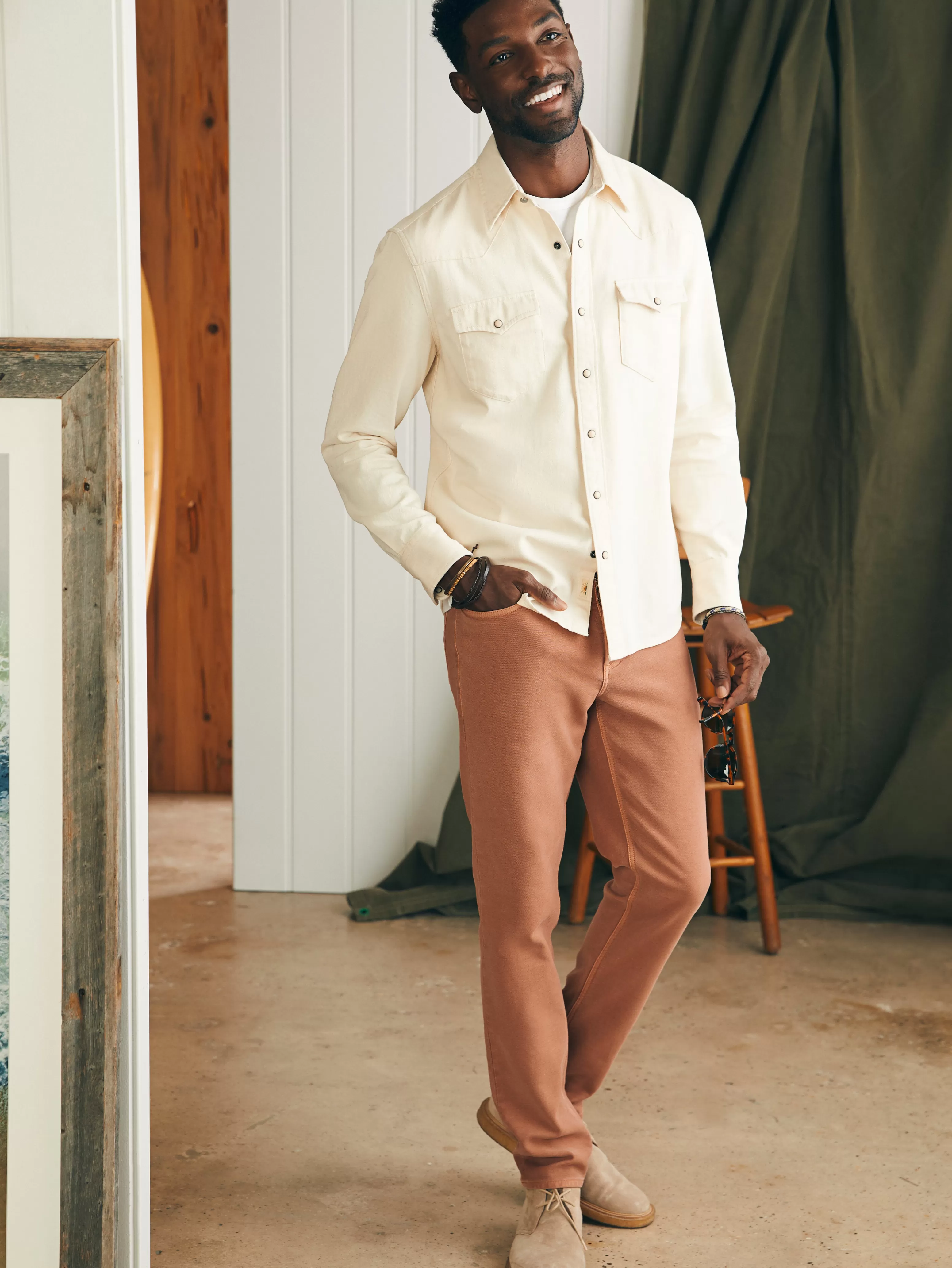 Stretch Terry 5-Pocket Pant (32" Inseam) - | Faherty Brand Best