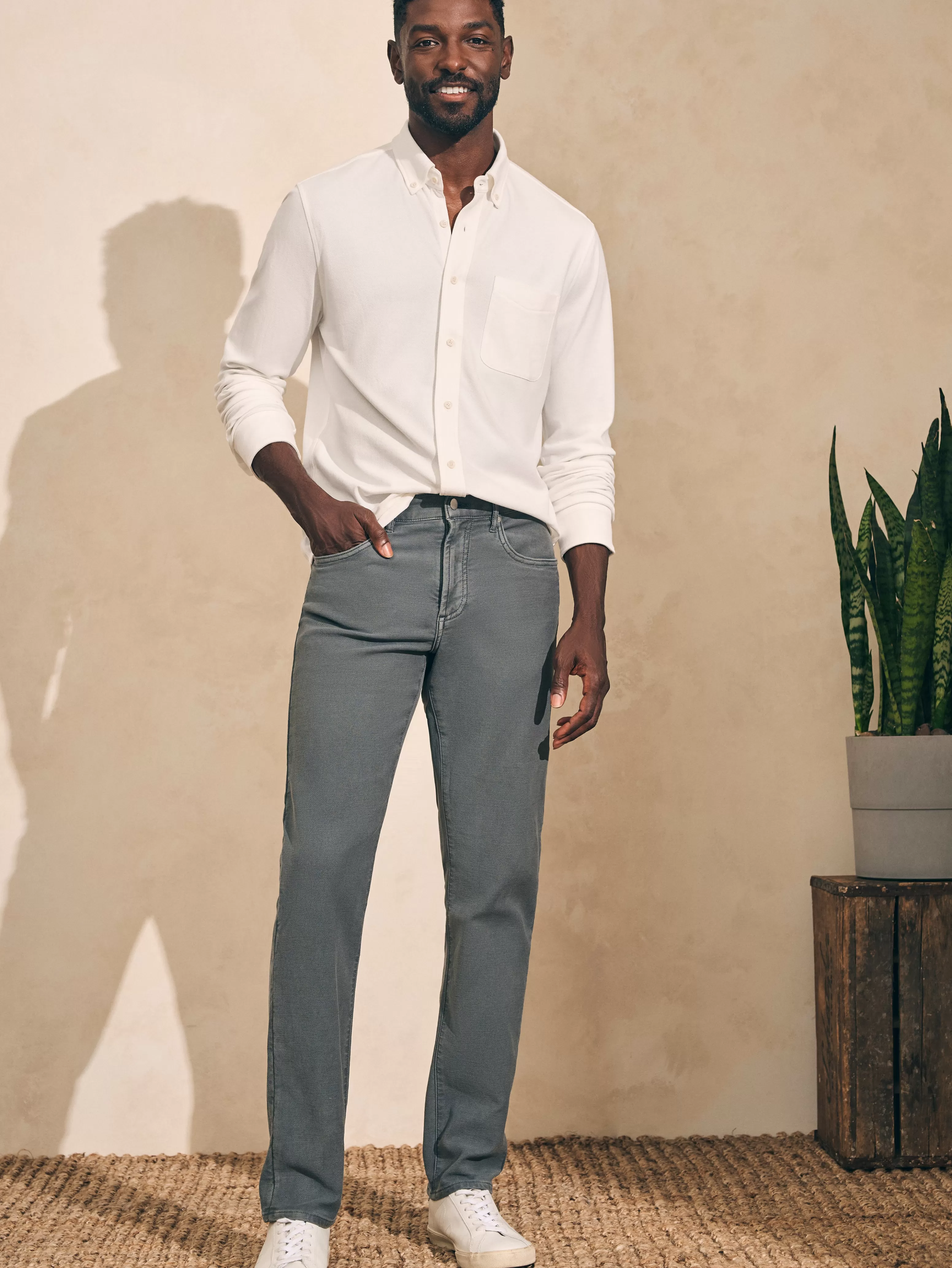 Stretch Terry 5-Pocket Pant - | Faherty Brand New