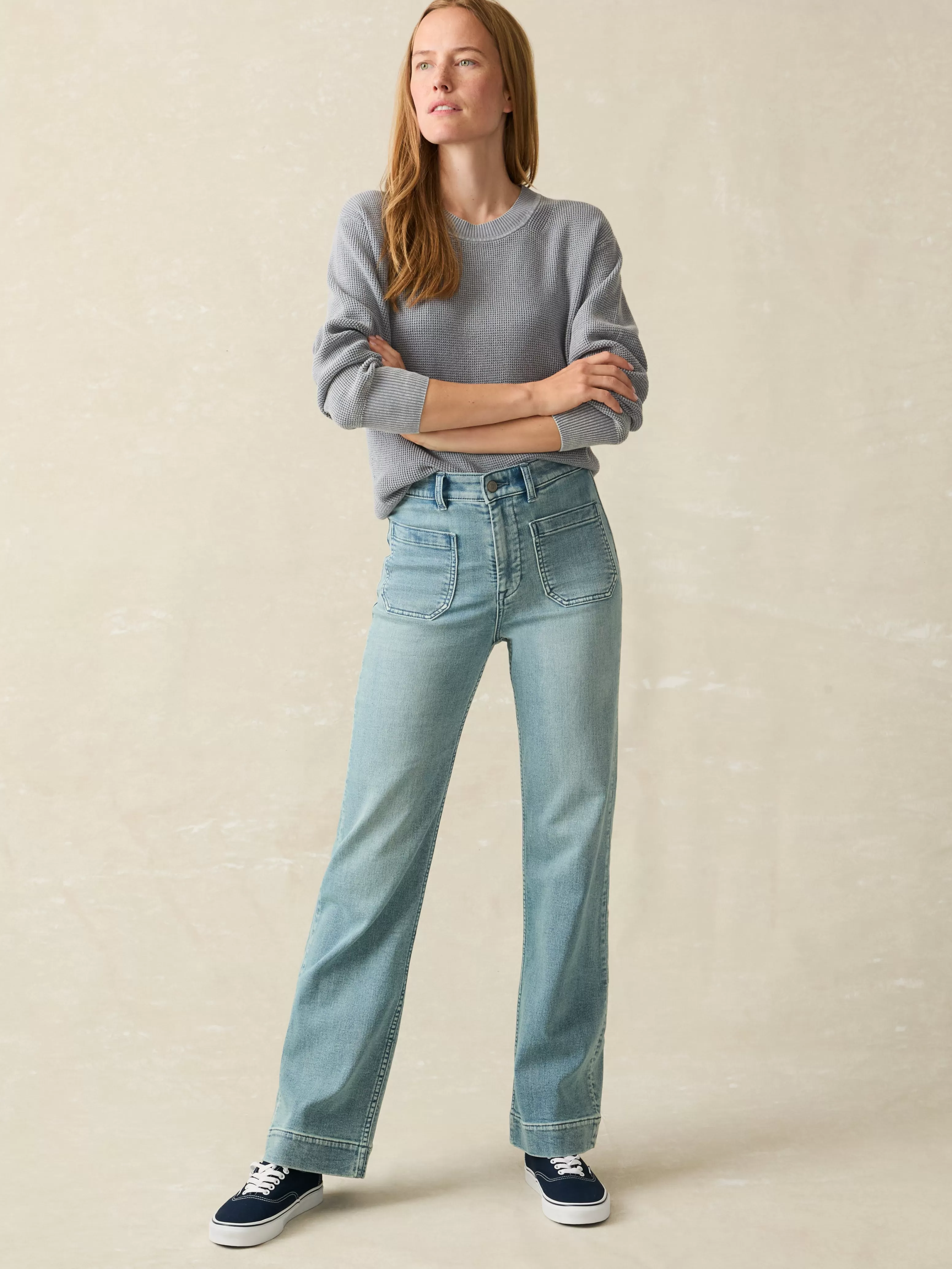 Stretch Terry Patch Pocket Pant - | Faherty Brand New