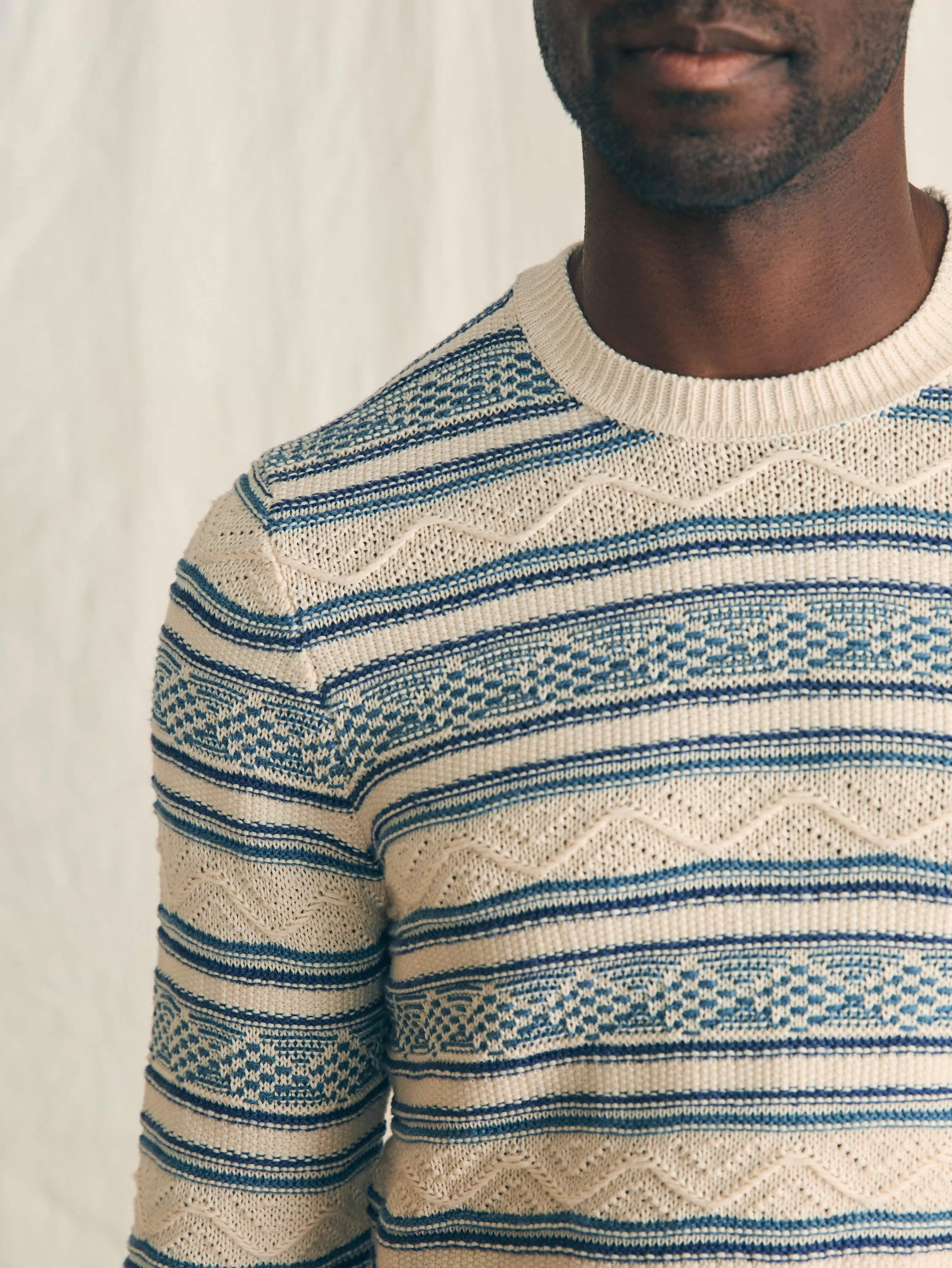 Striped Crew Sweater - | Faherty Brand Clearance