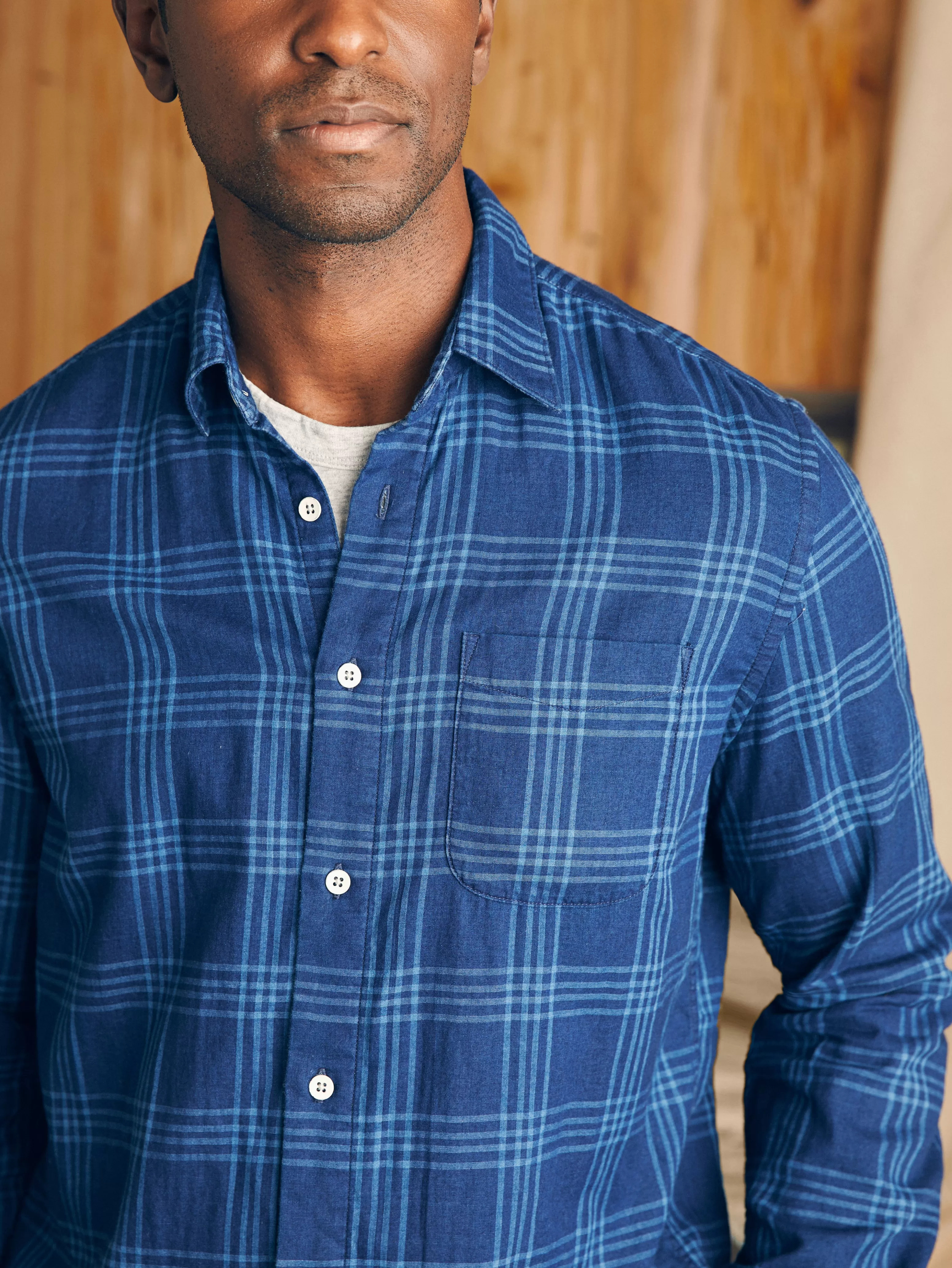 Sunwashed Chambray Shirt - | Faherty Brand Clearance