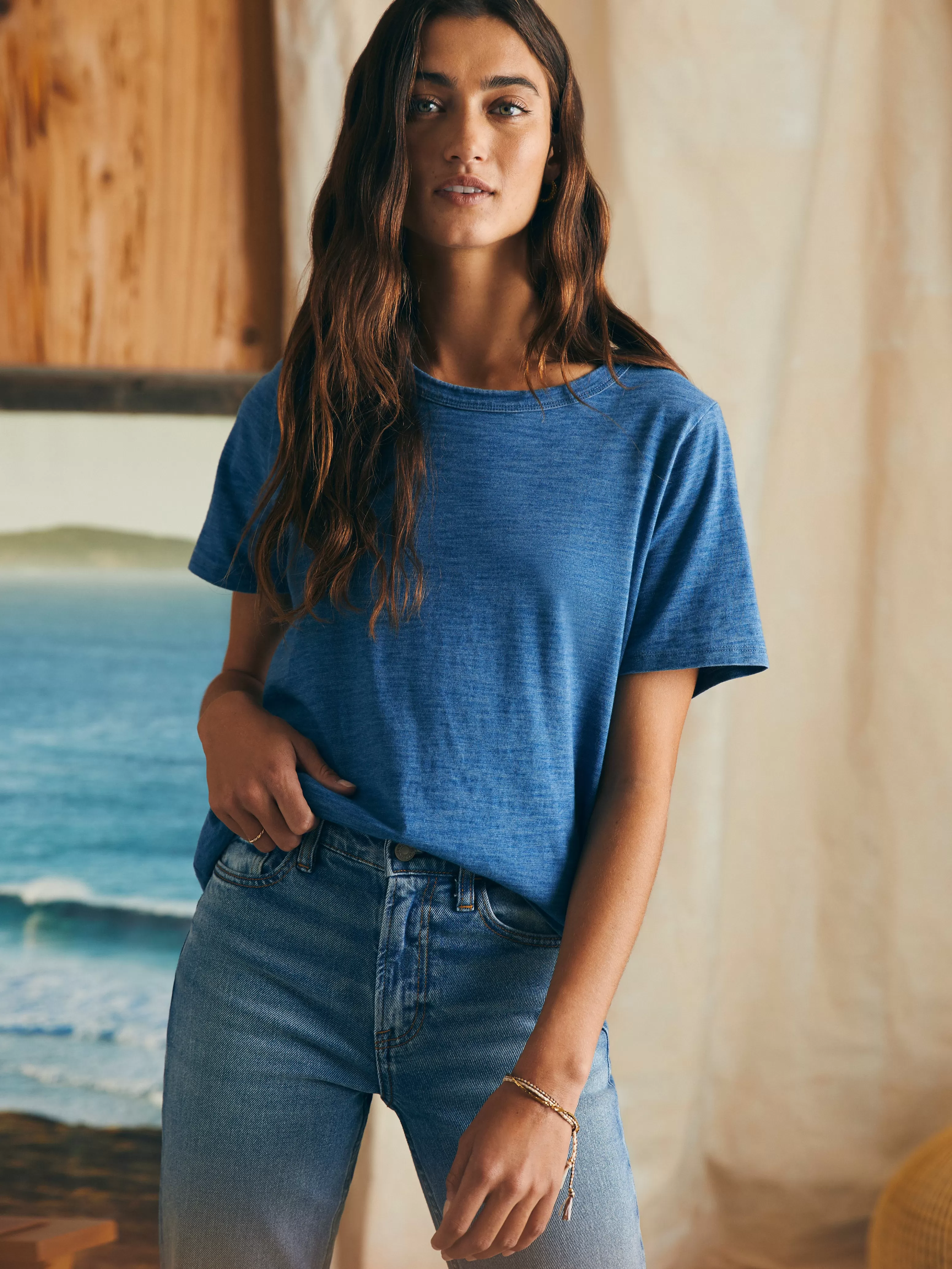 Sunwashed Crew Tee - | Faherty Brand Clearance