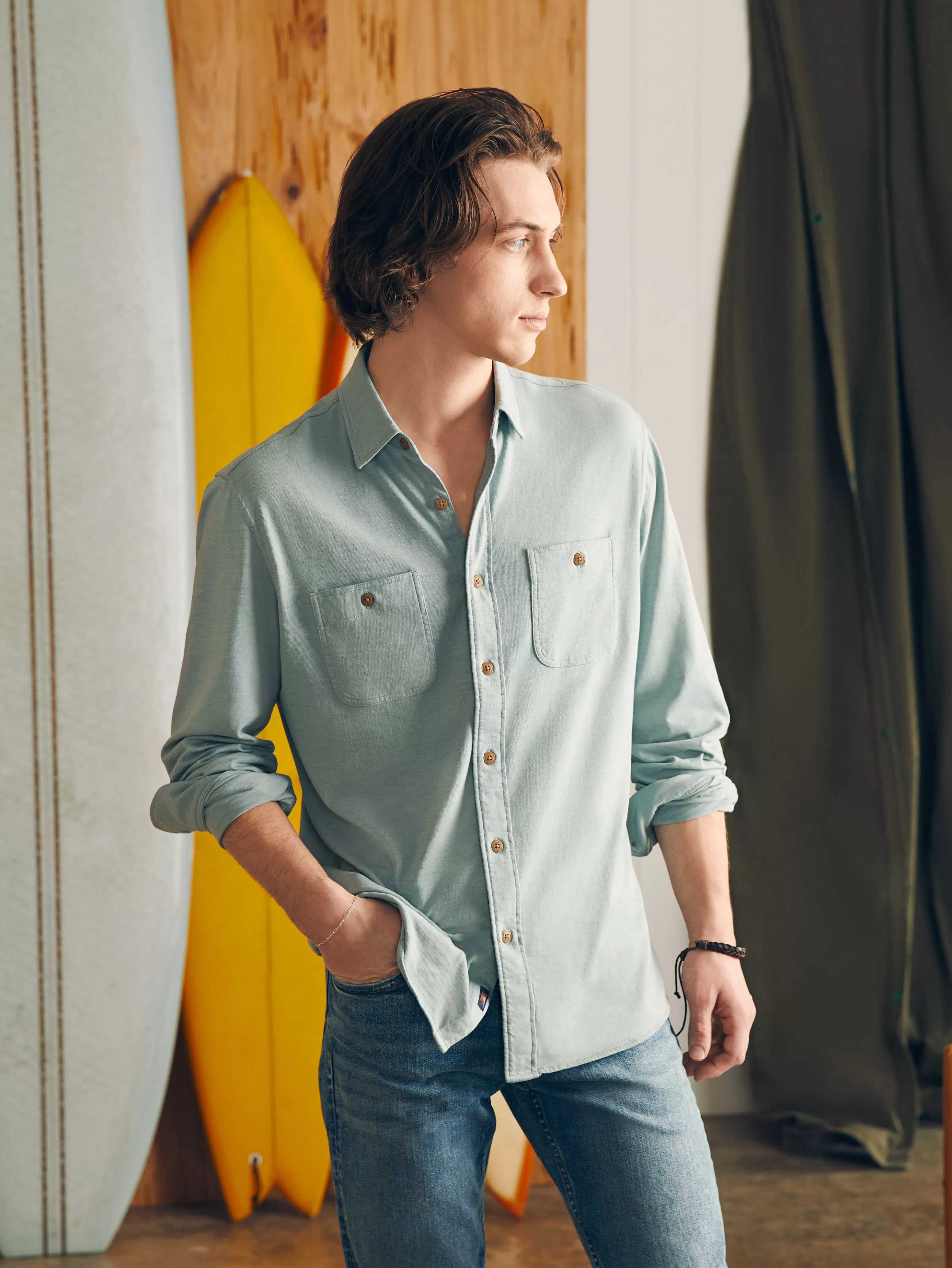 Sunwashed Knit Shirt - | Faherty Brand Sale