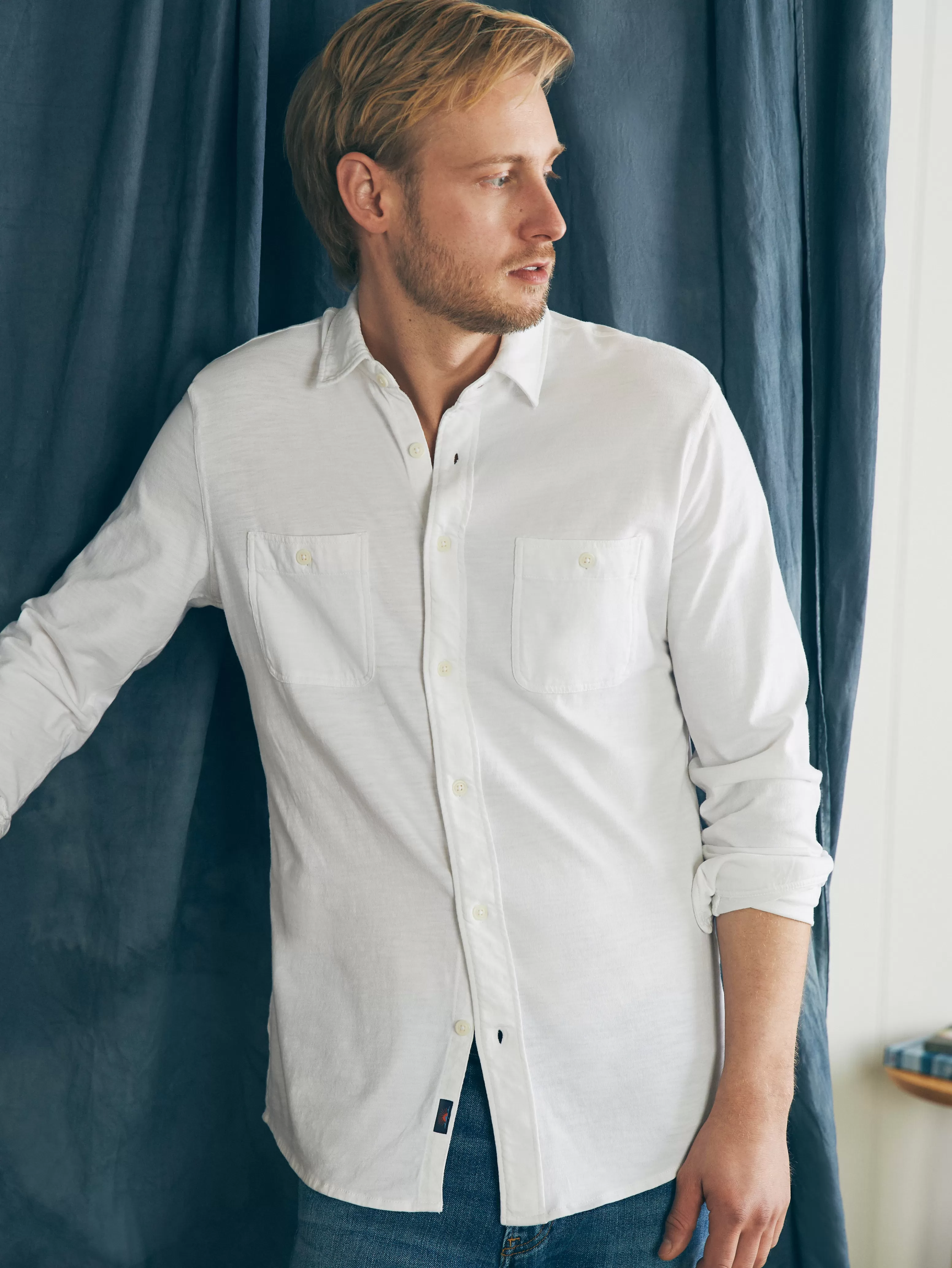 Sunwashed Knit Shirt - | Faherty Brand New