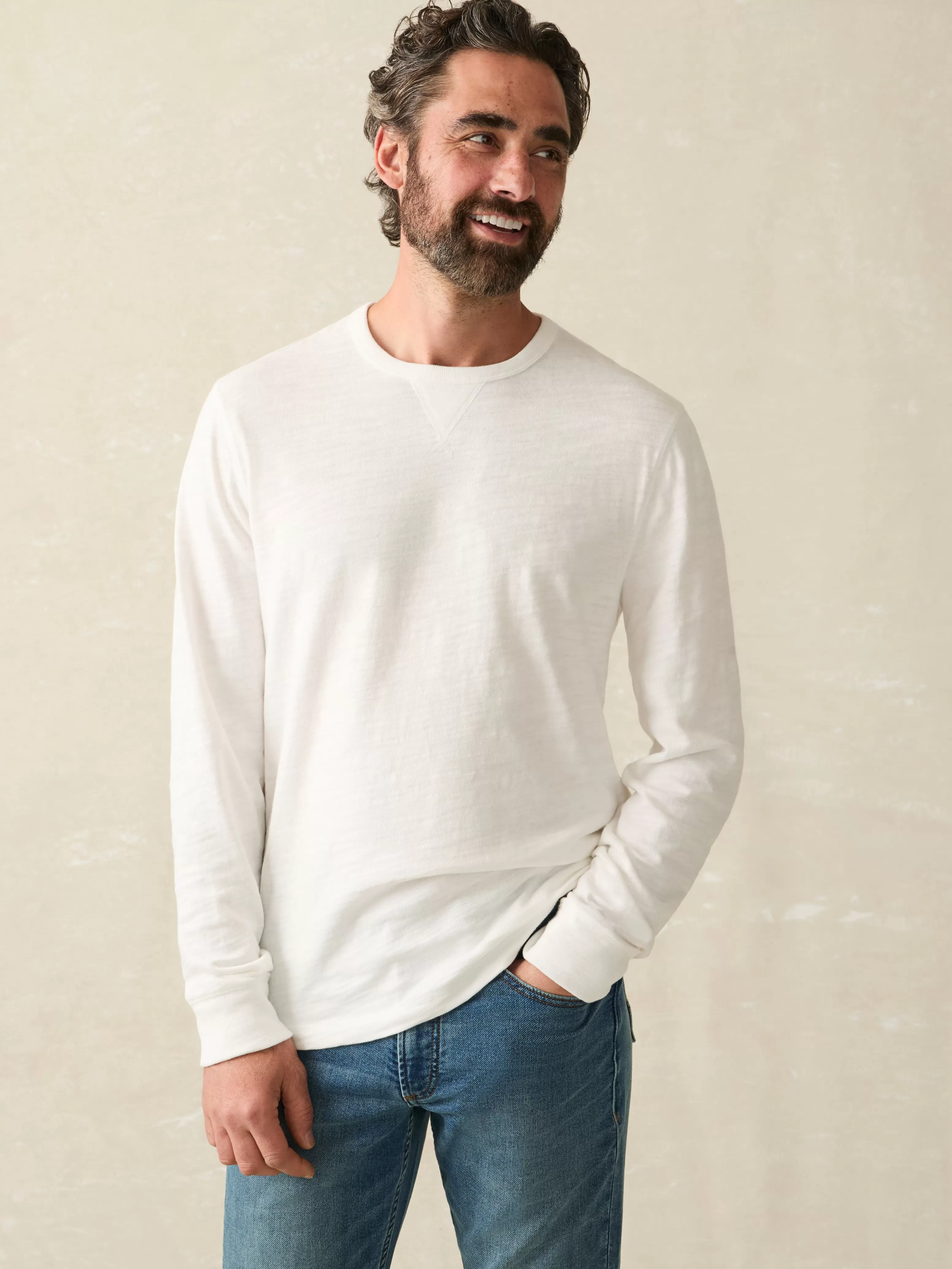 Sunwashed Slub Crew (Tall) - | Faherty Brand Shop