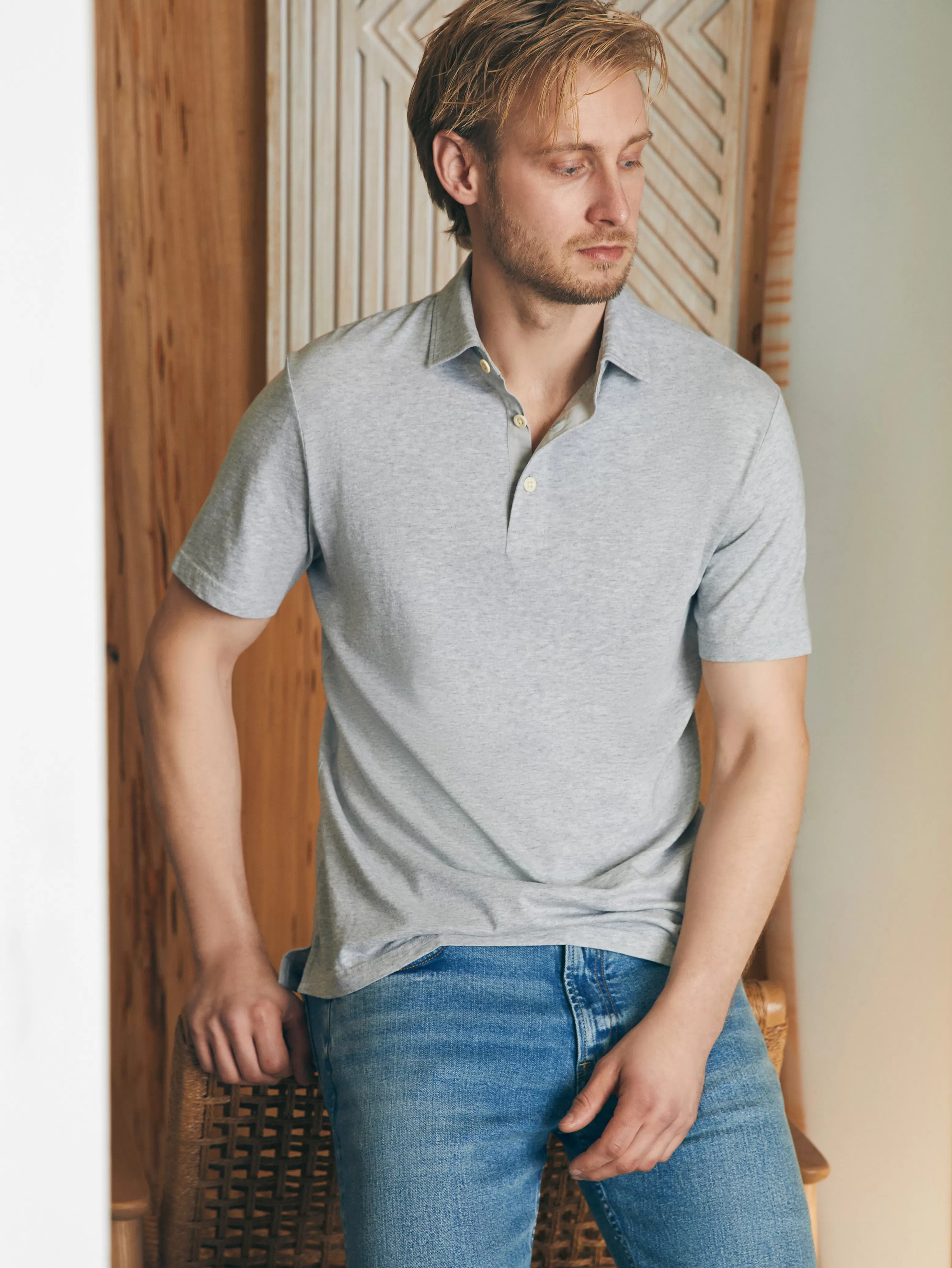 Sunwashed T-Shirt Polo - | Faherty Brand Store