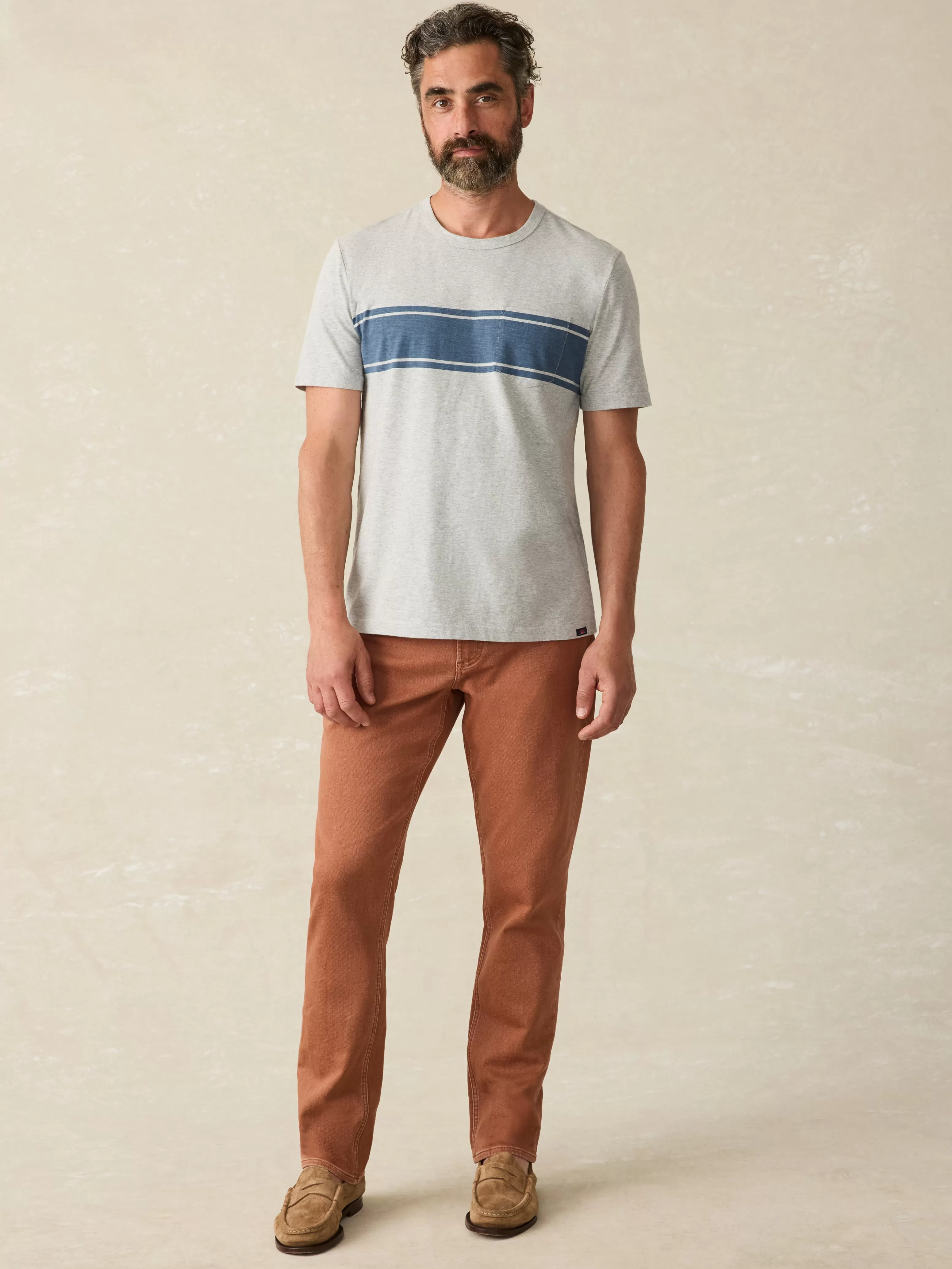 Surf Stripe Sunwashed Tee (Tall) - | Faherty Brand Sale