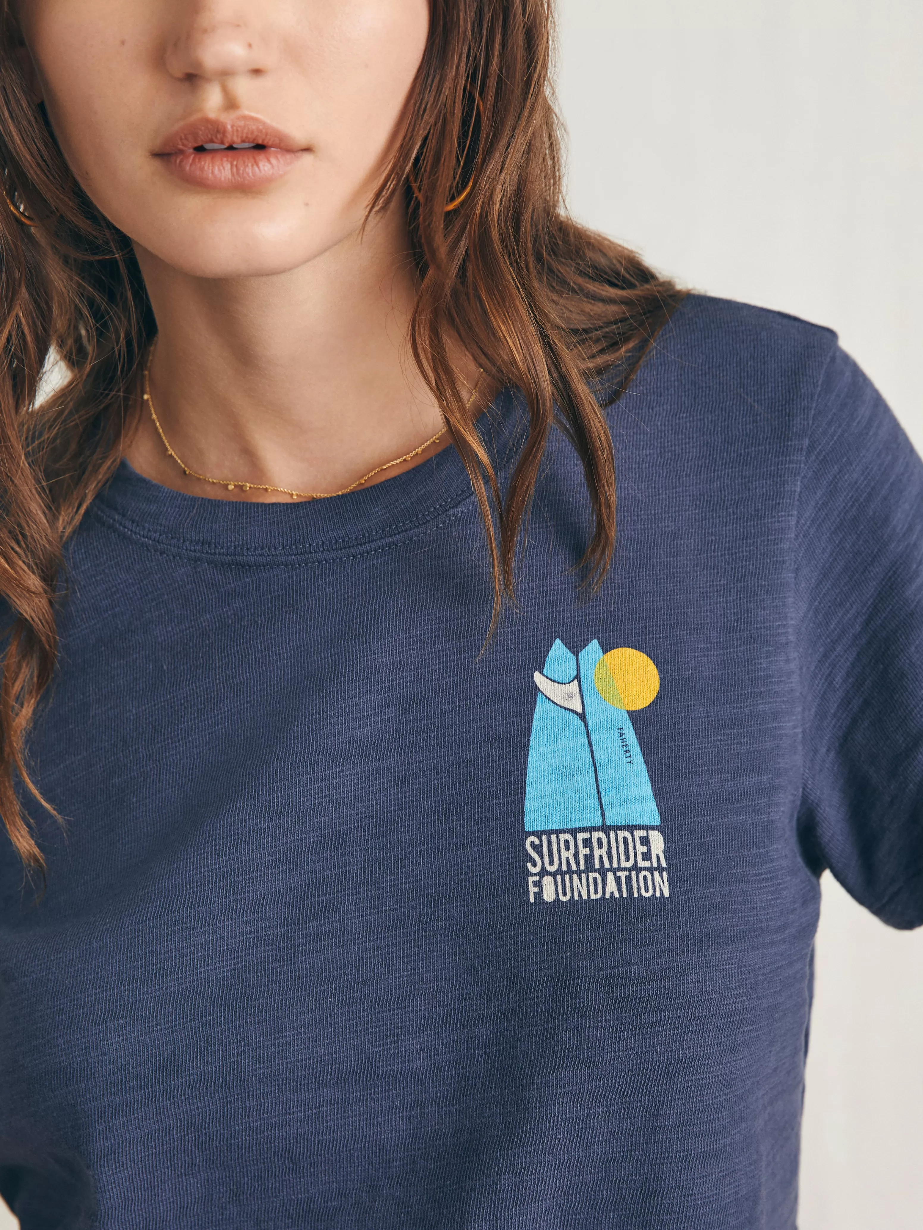 Surfrider Sunwashed Cropped Tee - | Faherty Brand Sale