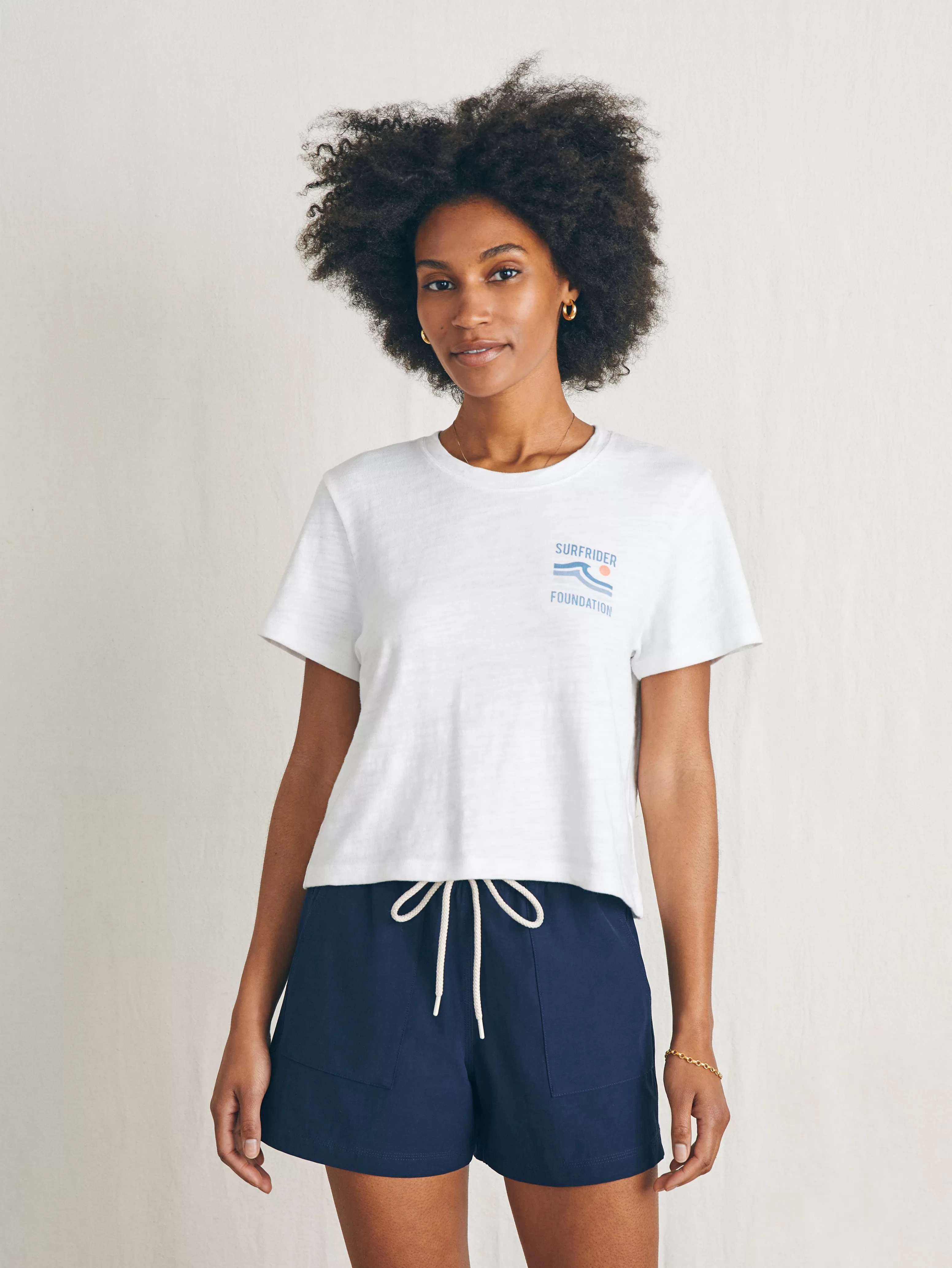 Surfrider Sunwashed Cropped Tee - | Faherty Brand Discount