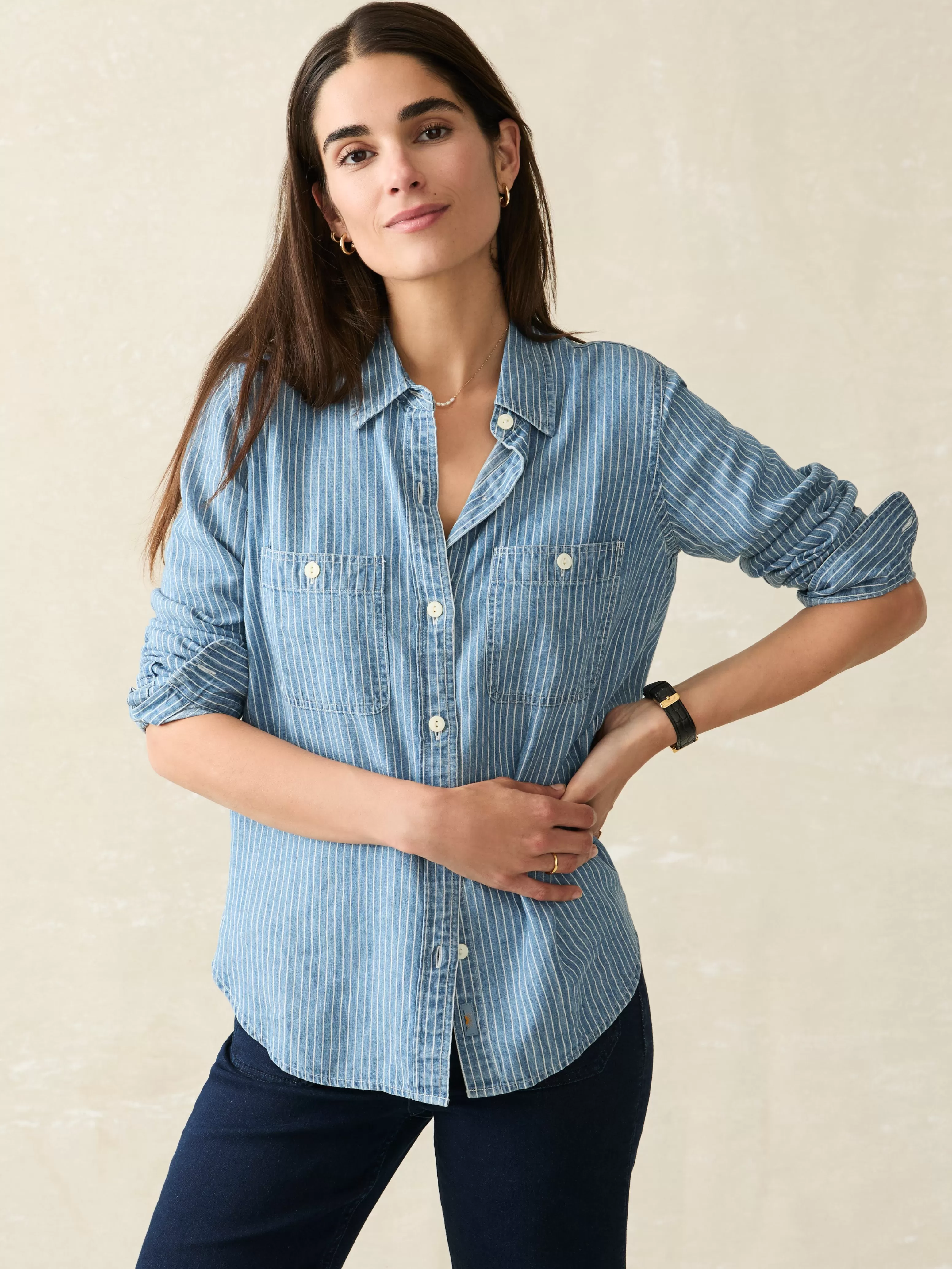 Tried & True Chambray Shirt - | Faherty Brand Sale