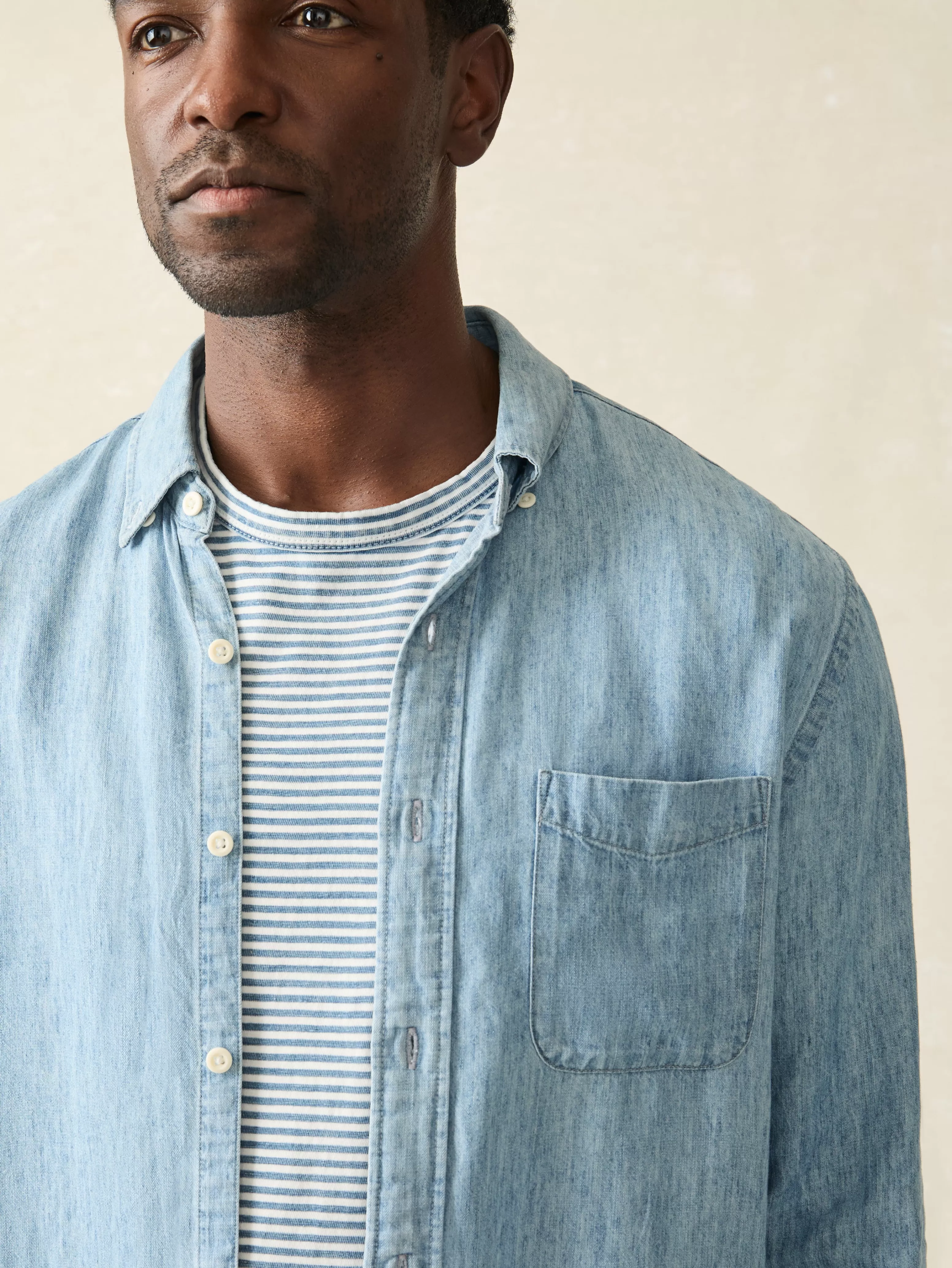 Tried & True Chambray Shirt - | Faherty Brand Outlet