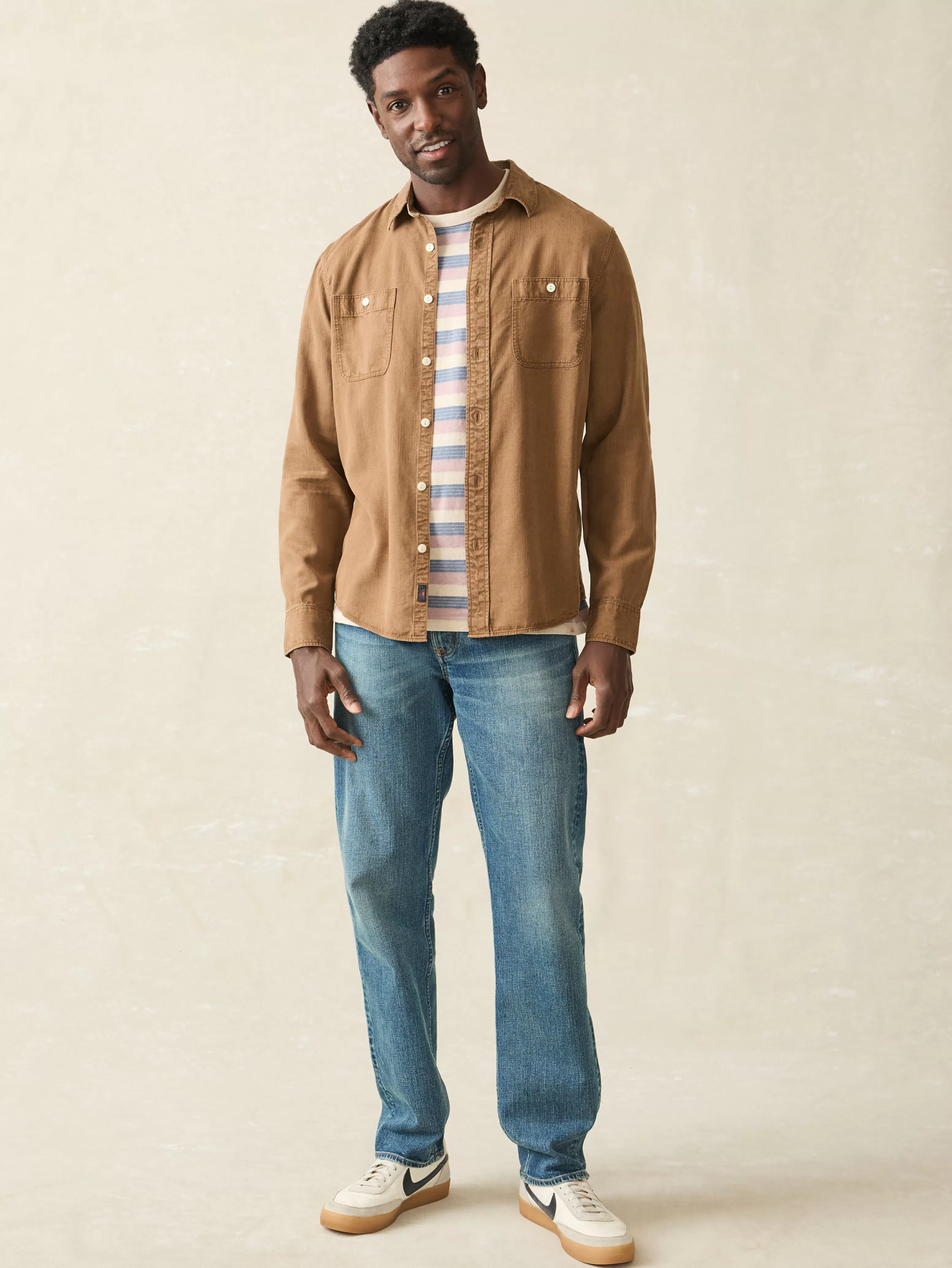 Tried & True Chambray Workshirt - | Faherty Brand New