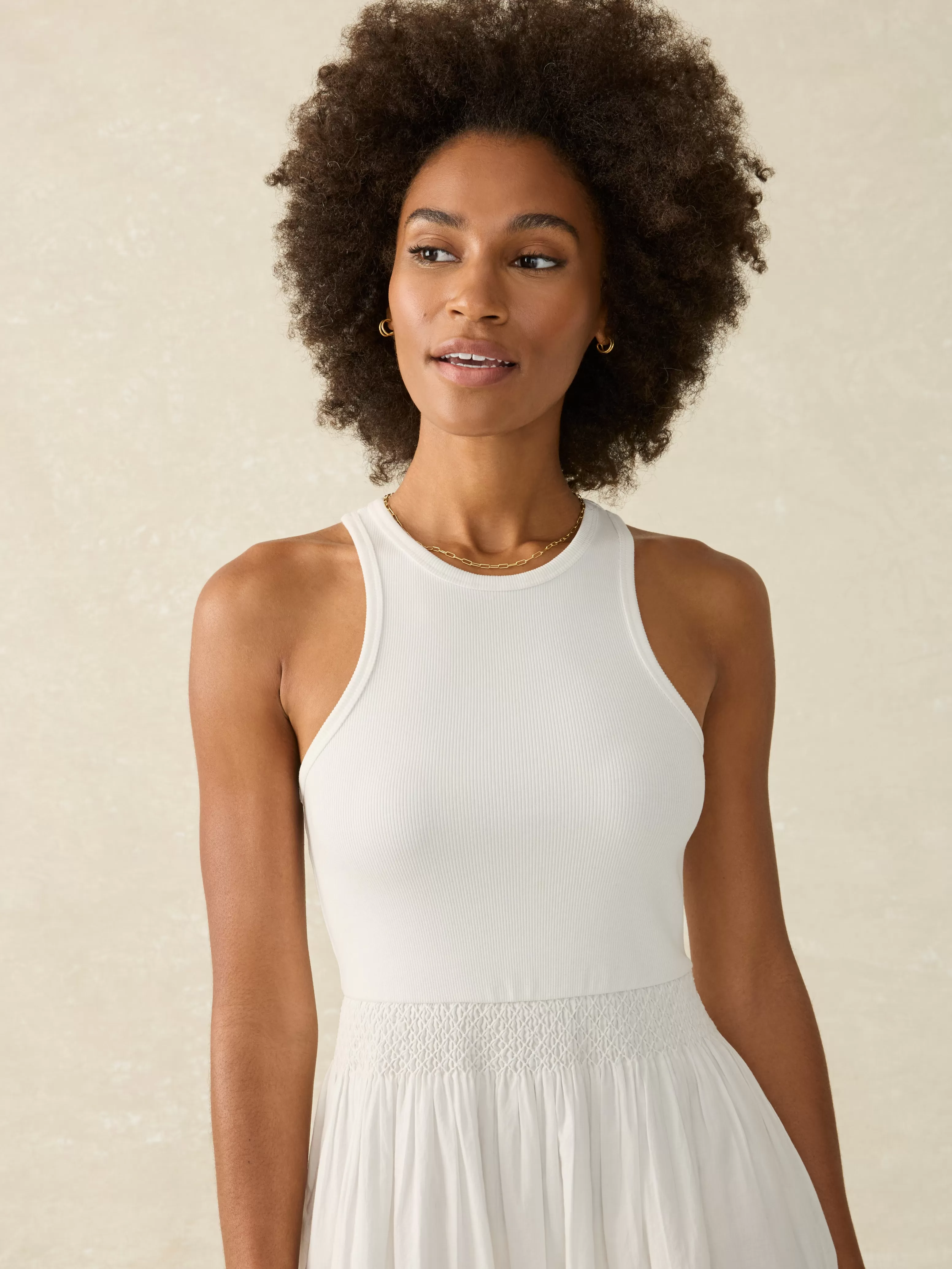 Tropical Cotton Ribbed Tank Dress - | Faherty Brand Online